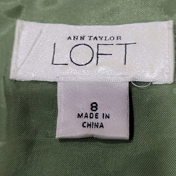 Ann Taylor LOFT Size 8 Cotton Blend Midi Skirt Side Slit Office Career Liner - Picture 7 of 7